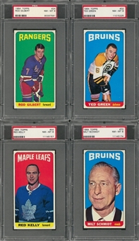 1964/65 Topps Hockey PSA NM-MT 8 Collection (10 Different) Including Hall of Famers